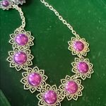 Paparazzi  Purple Floral Burst Necklace and Matching Earrings Photo 3