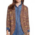 Chico's Space Dye Keller Cardigan Open Rounded Front Multi Color Metallic Thread Photo 0