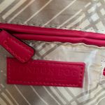 London Fog hot pink and grey leather and canvas Satchel Purse Bag Photo 10