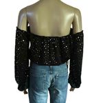 Honey Punch metallic star print off shoulder crop top Photo 3