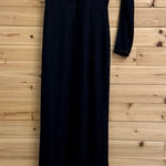 ABS Allen Schwartz Allen Schwartz Size Small One Shoulder Sleeve Mesh Shimmery Black Formal Gown Photo 0