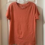Time & Tru  Orange Ribbed Knit Short Sleeve Tee Photo 0