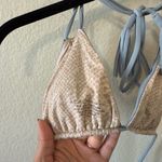 Acacia Swimwear Triangle Bikini Top Baby Blue Snakeskin Size XL Vacation Summer Photo 3