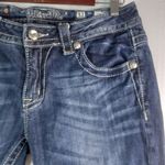 Miss Me 31x33 Signature Rise Boot Dark Wash Bling Flap Pocket Denim Jeans Photo 8