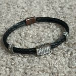 Women’s vintage‎ dainty black cable crystal magnetic bracelet one size Photo 0