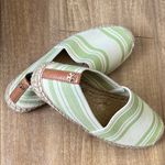Tory Burch  Green Beige Striped Espadrille Flats Shoes Size 7 Photo 0