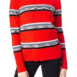 Desigual  Sweater XXS‎ Red Beading Detail Stripes New Photo 0