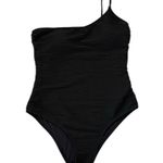 Cupshe Black One Piece Swimsuit - Asymmetrical w/ Removable Strap (L)NWT Photo 1