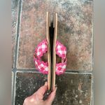 Draper James  Piper Ric Rac Pink and White Gingham Flats Sandals. Size 8.5 Photo 6