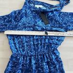 Sachin & Babi Dress Womens 2 Brielle Floral Print Tiered Tie Neck Satin Midi Blue Photo 9