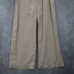 Evolutionary Tan Ruffle Pull On Wide Leg Belt Boho Comfy Trouser Pants L Large Photo 4