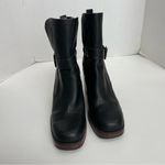 Kork-Ease Korks Boots Marci Bootie Block Heel Square Toe Buckle Faux Leather Comfort Black Photo 1