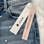 AQUA NWT Pearl Embellished Distressed Straight Leg Jeans Ankle Cropped Size 24 Photo 3