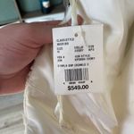 David's Bridal NWT  Ivory Empire Crinkle Chiffon Gown with Lace Applique Size 10 Photo 3