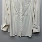 H&M  Perforated Cream Tunic Top Womens Large Party Business Career Quiet Luxury Photo 3