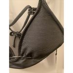 Shade & Shore Women's Pinstriped Swim Top Back Tie Black White Size XL 16-18 Photo 10
