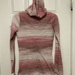 prAna Gemma Pink Striped Fitted Hooded Knit Sweater Photo 7