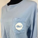 Vineyard Vines Long Sleeve Cropped Top Size Large Women’s Light Blue Logo Photo 1