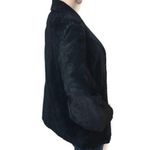 margaret godfrey black leather jacket with lace trim button front long sleeve 10 Photo 1