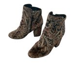 BP Women's Paisley Tapestry Ankle Booties Velvet Size 6.5 Photo 1