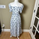 SheIn On / Off Shoulder Corset Top Blue & White Floral Maxi Dress - size Small Photo 9