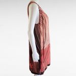 Shoreline Coral & Brown Abstract Stiped Gauze Swing Sleeveless Dress Size S/M Photo 2