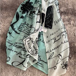 Mint Green Graphic Print Scarf Photo 0