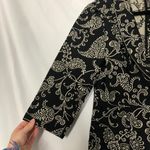 CAbi Black & White Paisley Blazer Single Button Womens 4 Cropped Fitted Jacket Photo 5