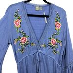 NWT ASOS Floral Embroidered Bell Sleeve Maternity Dress Size 4 Feminine Boho Blue Photo 5