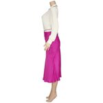 Farm Rio  Strap Detail Satin Finish Midi Skirt, Pink, Small Photo 4