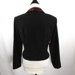 Vintage 1990s Red Black Faux Vest Jumpsuit with Blazer Leopard Animal Print Size 14 Photo 8