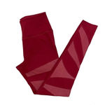 Buffbunny Collection Buffbunny Anastasia Mesh Leggings High Rise Sheer Red Burgundy athletic Pants S Photo 6