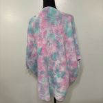 Venus Pastel 100% Cotton Tie-Dye Open Knit Sweater Size L Oversized Photo 3