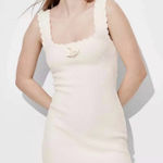Wild Fable Women's M Rosette Motif Sweater Knit Sleeveless Beige Mini Dress Photo 0