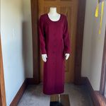Kasper  Wine Red Button Down Long Sleeve Dress SIZE 10 Photo 1