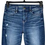 American Eagle SZ 4 High-Rise Jeggings Dream Jeans Whiskered Distressed Stretch Photo 1