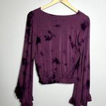 American Eagle  Purple Tie Dye Bell Sleeve Top Photo 5