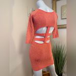 Arden B  Bodycon Dress Cut Out Back Coral/Gold Animal Print Y2K Vintage Small Photo 3