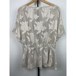 WAYF Gray Neutral Sheer Floral Dean Crossover Peplum Blouse Top Size 1X Photo 6