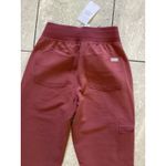 FIGS  Scrub Pants Womens XXS Crimson Red Zamora High Waisted Jogger Cargo Pockets Photo 3