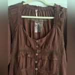 Free People magdalia romantic boho maxi dress size S bottom down puffy sleeve Photo 6