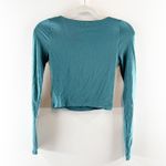 Wilfred Aritzia Lydia Square Neck Long Sleeve Ruched Top Green XS Photo 2