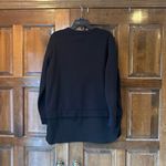 COS Crew Neck Pullover Sweatshirt Silk Trim Hem Women Size Large Black Luxury Photo 2