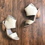 Eileen Fisher • Arts Ankle-Cuff Sandal stone beige wrap heel washed leather Photo 4