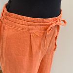 Per Se  Anthropologie coral linen blend crop pants size S Photo 3