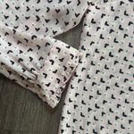 Talbots  Pink and Black Button Down Shirt Sodt Pin tuck Butterfly Shirt Photo 7