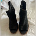 Vince Camuto  Katleen Black Suede Open Toe Ankle Bootie Sz 7.5M/EU 37.5 Peep Toe Photo 3