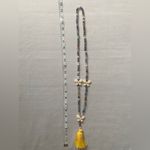 1Pc Boho‎ Sweater Necklace Colorful Beaded Yellow Tassel Butterfly Charm Fashion Photo 4