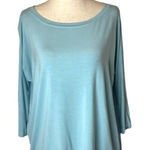 Michael Stars Light Blue Hi Lo Asymmetrical Hem Pullover Tee Size OS Photo 0