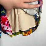 Lavender Brown Blue Floral Linen Blend High Rise Tie Waist Paper Bag Shorts S Photo 5